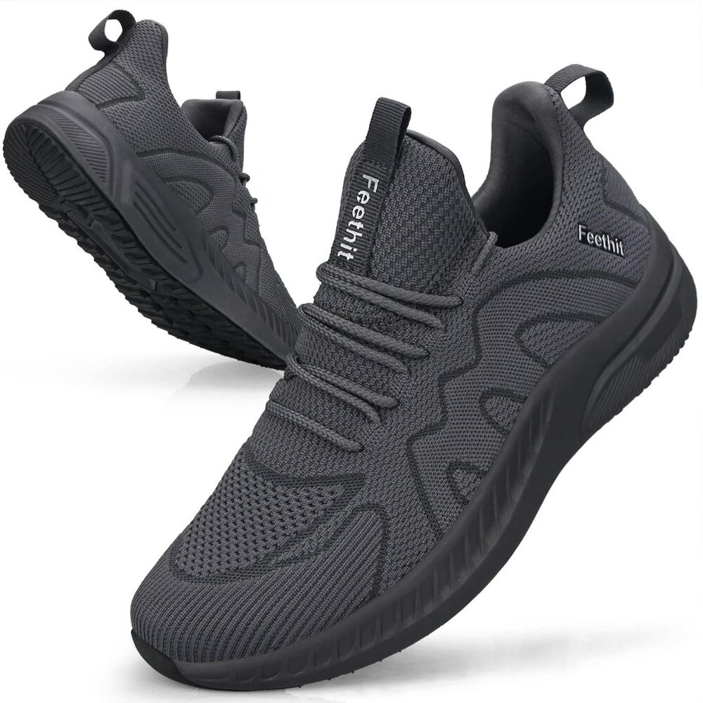 〽️Men's Athletic Running Sneakers Dark Gray Walking Lightweight Sport Shoes